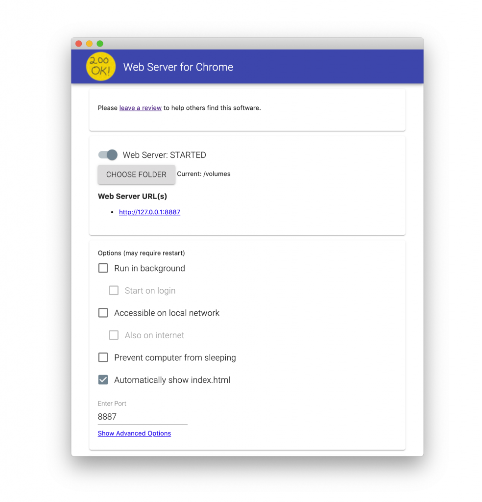 Simple Local Web Server